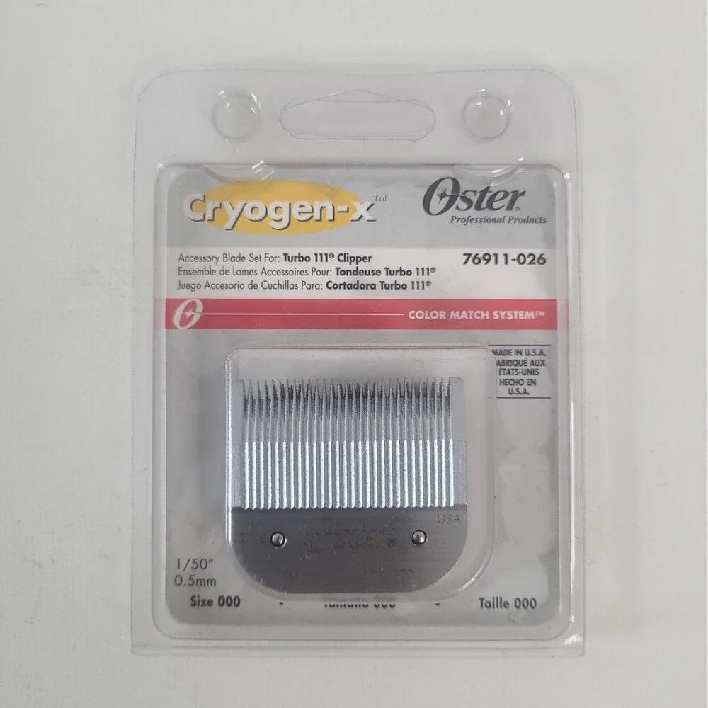 Oster Cryogen X Hair Clipper Blades for Turbo 111 Size: 000 1/50 0.5mm 76911-026